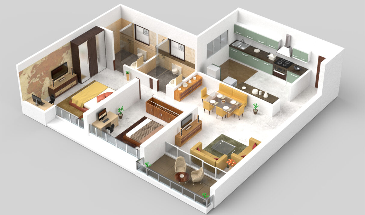 2 BHK Floor Plan