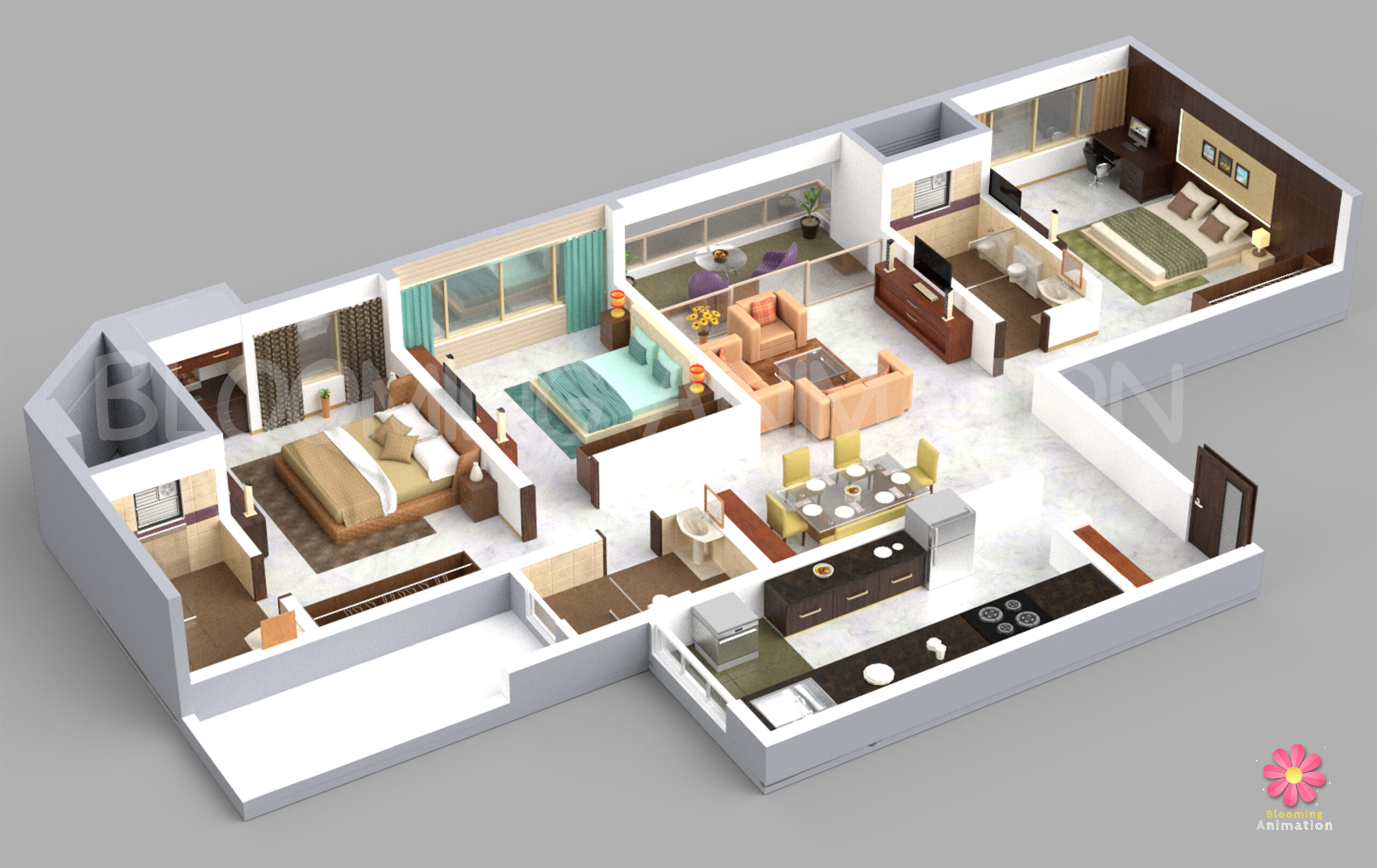 3 BHK Floor Plan